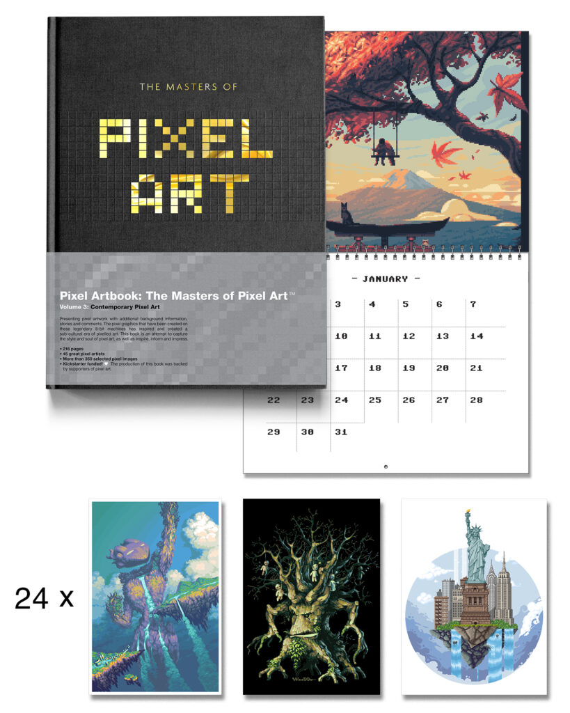 Package: The Masters of Pixel Art - volume 3 & Calendar